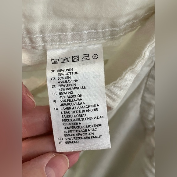 H&M white linen blend pants size‎ 12 - Picture 4 of 11